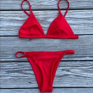 Red bikini set